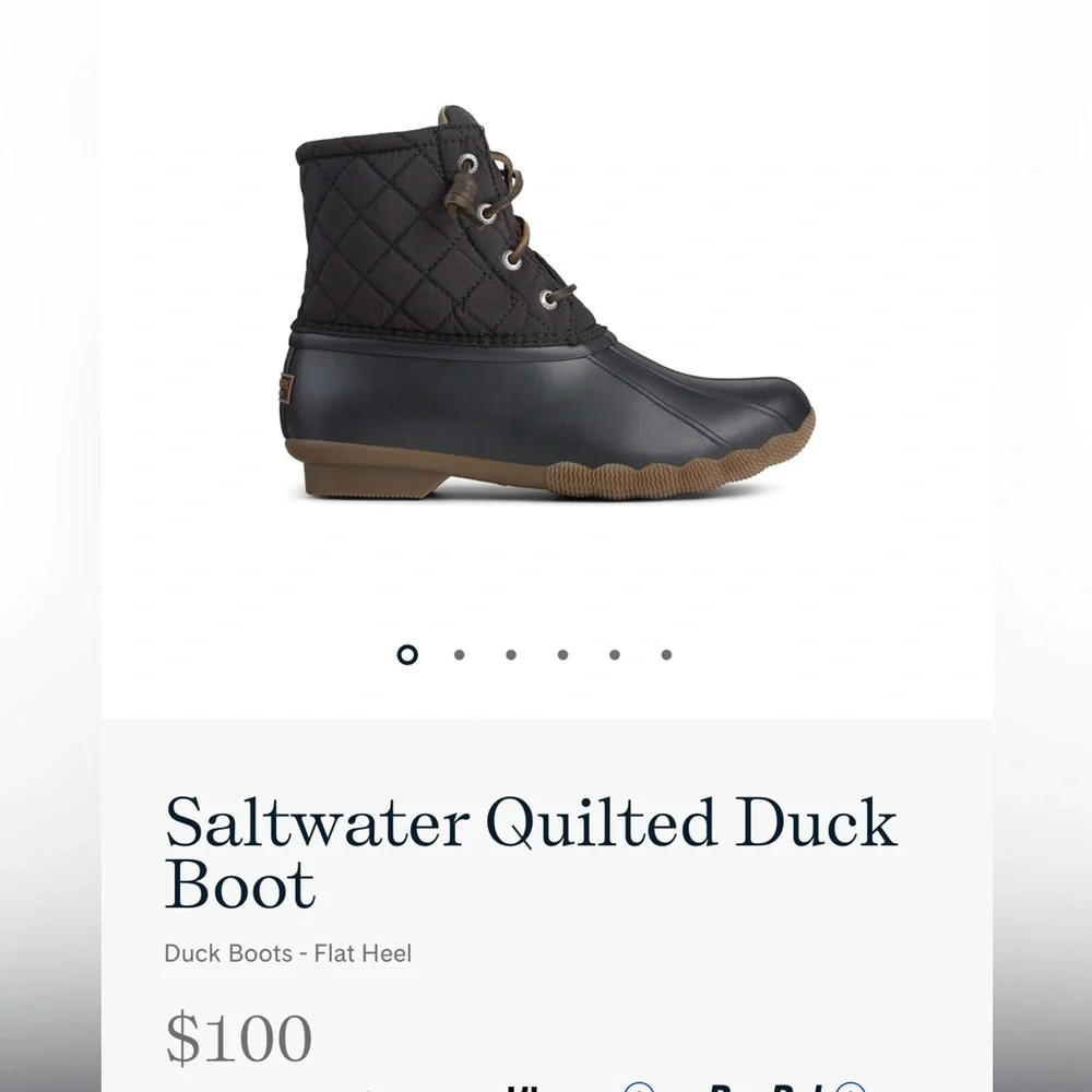 Sperry Gulf Quilted Black Boots